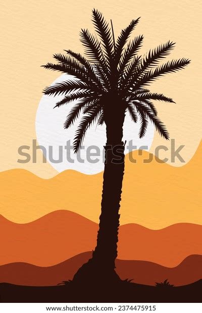 Background Landscape Illustration Desert Desert Plant Stock Vector ...