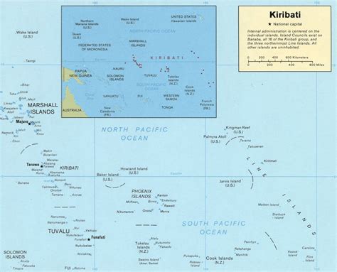 Large detailed political map of Kiribati with capital | Vidiani.com ...