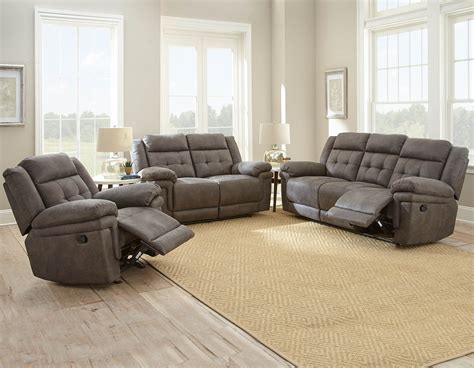 Anastasia Gray Reclining Sofa and Loveseat Set