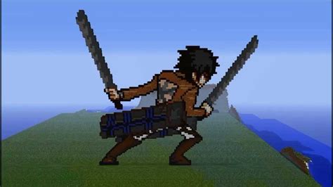 Minecraft Attack on Titan (Shingeki no Kyojin) pixel art - YouTube