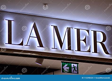 Sign La Mer. Company Signboard La Mer Editorial Stock Image - Image of ...