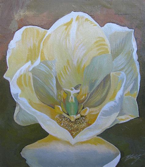 White Tulip Painting by Alfred Ng - Fine Art America