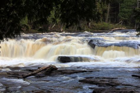 Rapids and waterfalls at Porcupine Mountains State Park, Michigan image ...