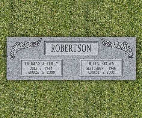 Floral Companion 2 Granite Cemetery Grave Marker| LoveMarkers.com