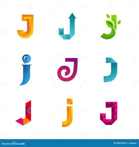 Set Of Letter J Logo Icons Design Template Elements. Collection Stock ...