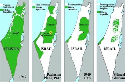 İsrail Filistin sınırları yıllar içinde nasıl değişti? İşte İsrail'in ...
