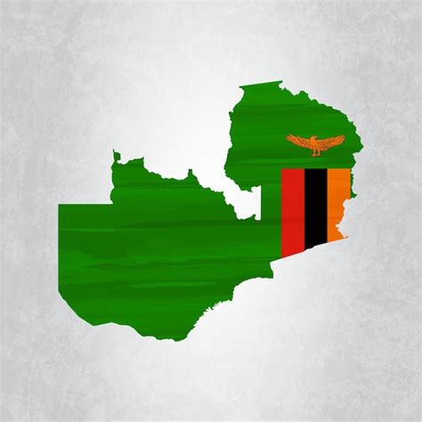 Premium Vector | Zambia map with flag