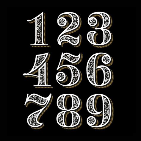 numbers typography - Google zoeken | Numbers typography, Tattoo lettering fonts, Tattoo fonts