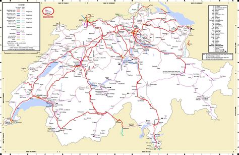 Switzerland train map - Train travel in switzerland map (Western Europe ...