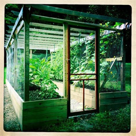 My husband built this amazing enclosed garden with raised beds by adding onto a trellis he had ...