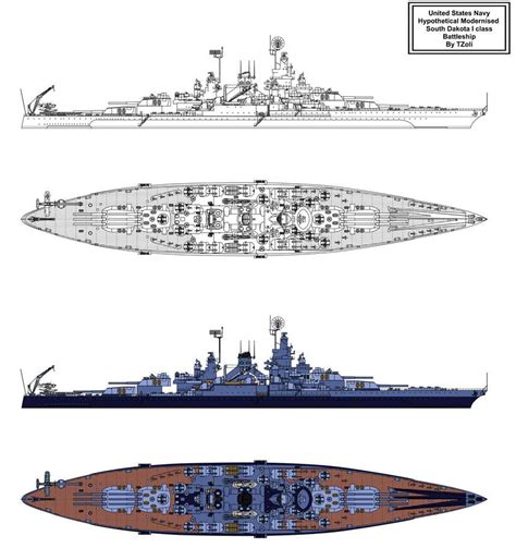 Modernised South Dakota class Battleship by Tzoli | Battleship, Royal australian navy, Warship model