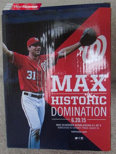 2016 MLB Nationals MAX SCHERZER Bobblehead No Hitter Bobble SGA ...