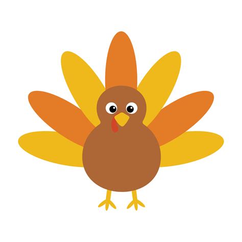 Vector illustration of thanksgiving turkey isolated on white background. Simple flat turkey for ...