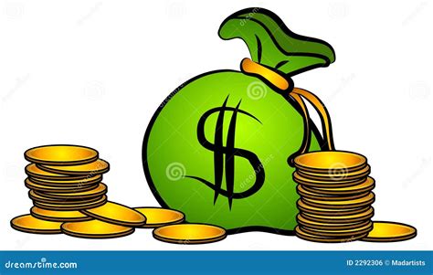 Bag Of Money Coins Clip Art Royalty Free Stock Image - Image: 2292306