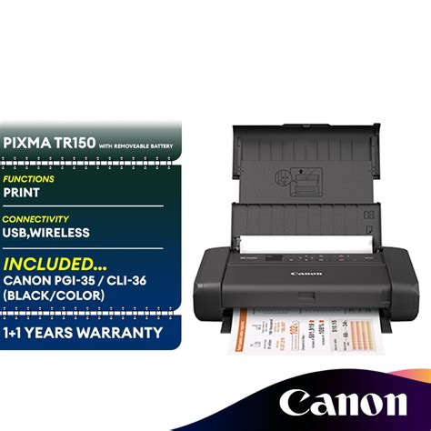 Canon Pixma TR150 Wireless Mobile Printer Inkjet Printer with Removabl – ALL IT Hypermarket