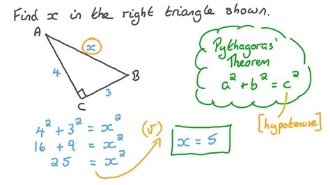 Question Video: Solving for the Hypotenuse of a Right Triangle | Nagwa