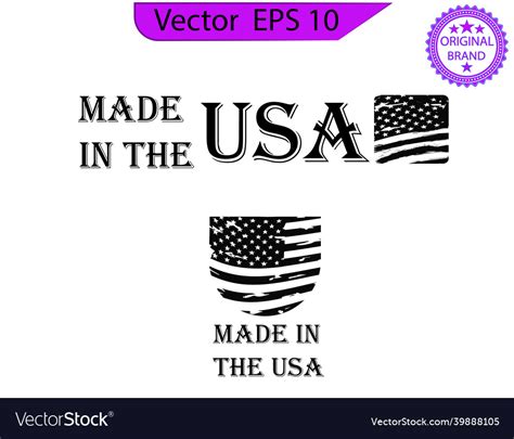 American flag sticker made in usa sign Royalty Free Vector