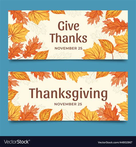 Banner web template thanksgiving leaves design Vector Image