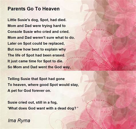 Poems About Mom And Dad In Heaven | Sitedoct.org