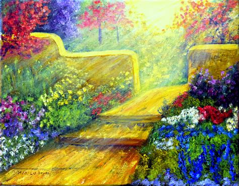 Oil Painting Enchanted Garden Original art Garden Art | Etsy | Garden art, Oil painting ...