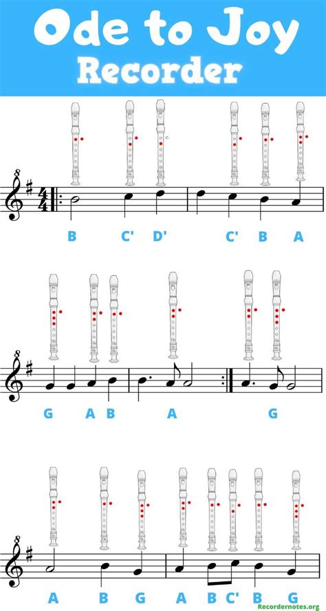 Ode to Joy Recorder Notes 🥇 PLAY IT【RECORDER SONGS】 | Recorder songs, Recorder notes, Ode to joy