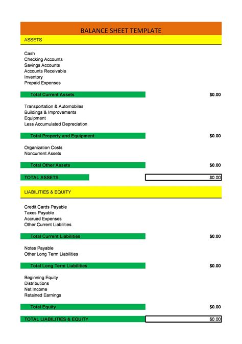 Balance Sheet Templates | 15+ Free Printable Docs, Xlsx & PDF Formats ...