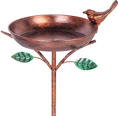 Amazon.com: VEWOGARDEN Metal Bird Baths for Outdoors, 9.5" Bird Bath Bowl with 3 Prongs Base ...