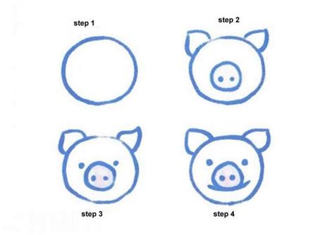 How to draw pink pig - Hellokids.com