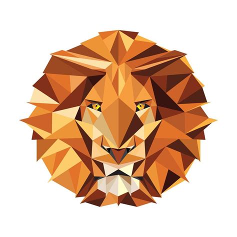 Lion face vector illustration in low poly style, good for IT Bussines ...