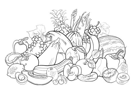 Fruit salad - Flowers Adult Coloring Pages