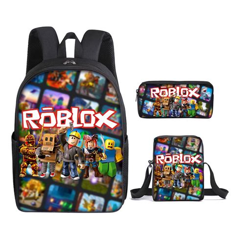 [Ready Stock] Roblox School Bag For Kids Boys Backpack Set Cartoon ...