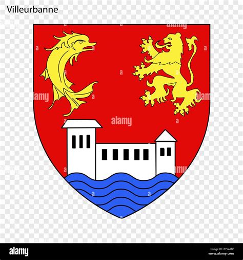 Emblem of Villeurbanne. City of France. Vector illustration Stock ...