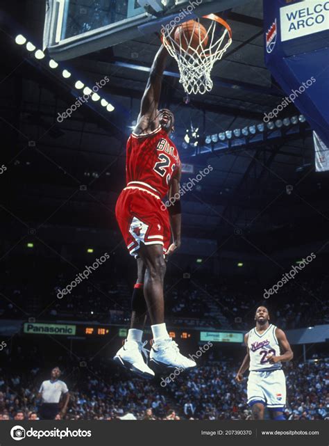 Michael Jordan Hall Fame Player Chicago Bulls Game Action Regular ...