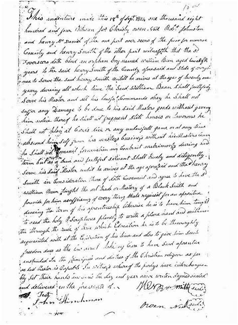 Mountain Genealogists: Amaneunsis Monday - William Bean Indenture