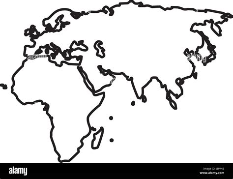 Black And White Map Of Europe And Asia