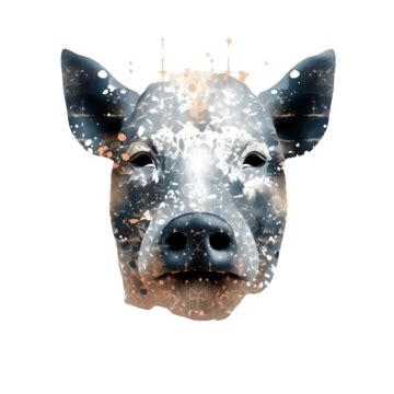 Pig Face Silhouette Generative Ai, Pig, Pig Head, Feather PNG Transparent Image and Clipart for ...