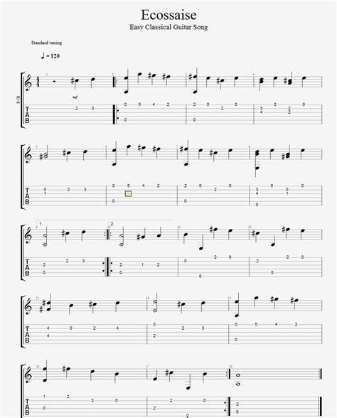 Ecossaise-Easy-Classical-Guitar-Lesson-FREE-TAB - LearnGuitarInLondon ...