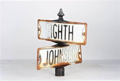 Vintage Street Sign, Corner Street Sign, Double Street Sign, , Old ...