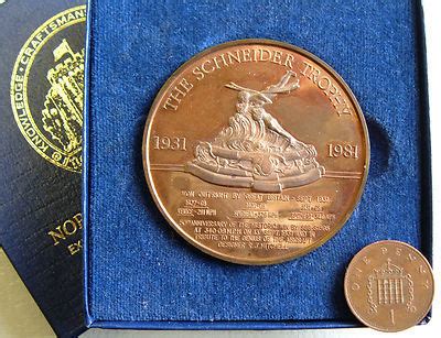 SCHNEIDER TROPHY 1931 1981 BRONZE MEDAL / MEDALLION SUPERMARINE S6B R.J ...