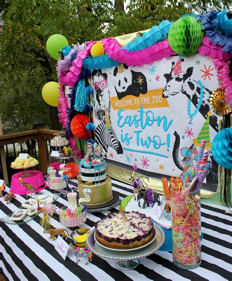 Party Animal Zoo Party Backdrop Printable File Lion Zebra | Etsy