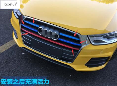 Plastic ! Accessories For Audi Q3 2016 2017 Front Head Face Grille Grill Colorful Lid Decoration ...