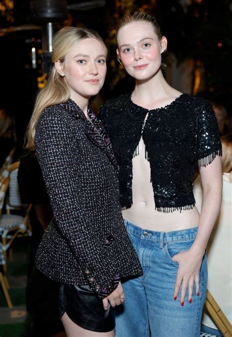 Elle Fanning and Dakota Fanning - Chanel Dinner to Celebrate the Launch ...