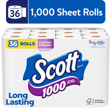 Scott 1000 Toilet Paper, 20 Rolls, 1000 Sheets Per Roll (20000 Sheets Total) - Walmart.com