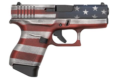 Glock 43 9mm Single Stack Pistol with Cerakote Battleworn USA Flag Finish (Made in the USA ...