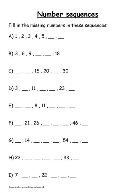 Patterns And Sequences Worksheet Grade 5