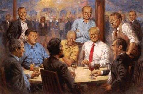 Painting Shows Trump Hanging Out With Lincoln and Nixon. He Loves It ...