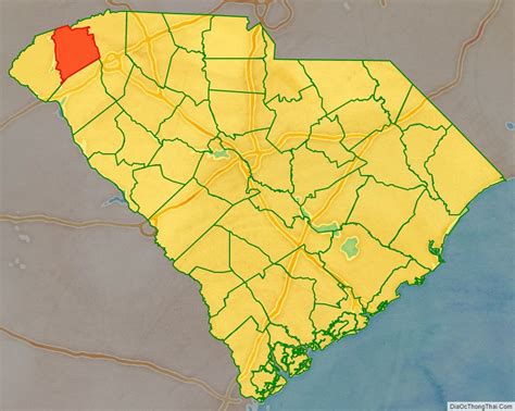 Map of Pickens County, South Carolina - Thong Thai Real