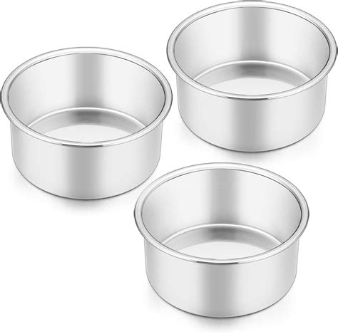 4 Inch Round Cake Tin for Baking, Homikit Stainless Steel Layer Cake ...