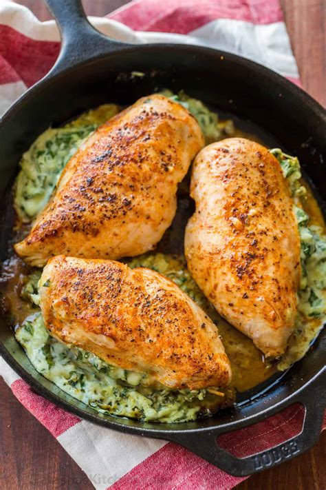 Cheesy Spinach Stuffed Chicken Breasts (VIDEO) - NatashasKitchen.com