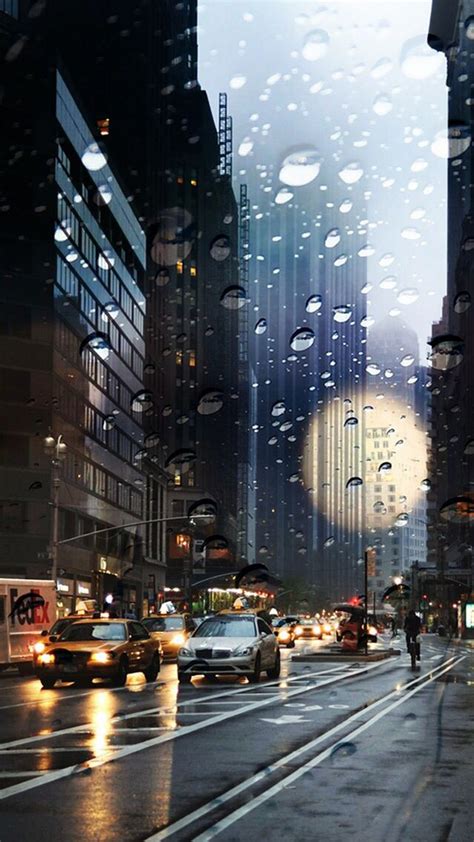 City Rain iPhone wallpaper | 2021 3D iPhone Wallpaper